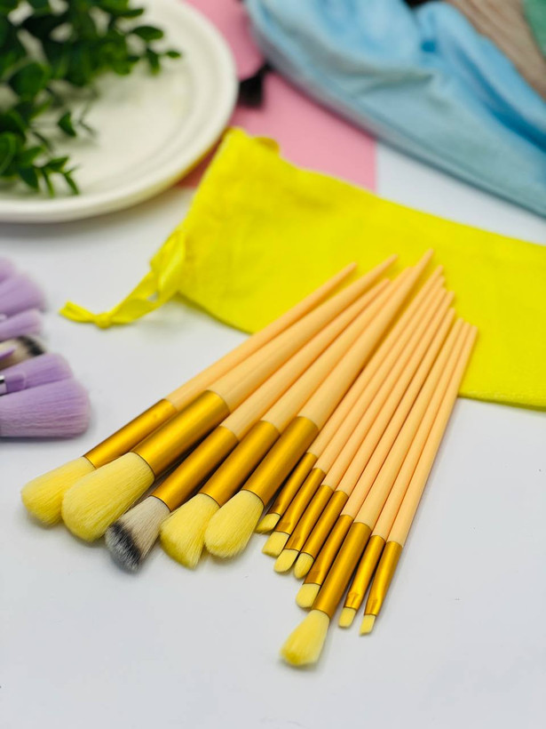 ست براش آرایشی رنگی 13 تکه دارای کاور مخصوص